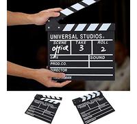 Clap de Scène de Film en Bois (Clap de Réalisateur Professionnel pour Télévision et Tournage) Accessoires Cinématographiques