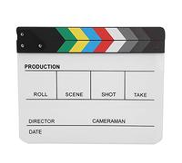 Clap de scène de réalisateur en acrylique, accessoire de coupe de film avec stylo, planche d'action de film TV professionnelle, planche de clap en acrylique durable de 3 mm (Tableau blanc couleur