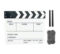 Clap en acrylique 30,5 x 25,4 cm Petite taille pour réalisateur de film Scène d'action effaçable à sec Clapper Board