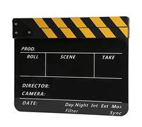 Clap en Acrylique pour Réalisateur de Films et de Télévision, Accessoire de Photographie, Son Professionnel et Fort, Durable, 30 X 25 Cm, Magnétique, (Tableau Noir à Rayures