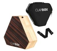 Clapbox Cajon de voyage (2 faces), caisse claire, bongo - Bois d'hévéa avec sac de transport