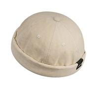 CLAPE Bonnet Docker Homme Femme Coton Casquette sans Visière Pliable | Réglable Léger Unisexe Bonnet Marin Miki Breton pour Casual Streetwear Voyage Pêche