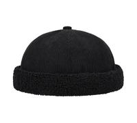 CLAPE Casquette Docker Homme Casquette sans Visière d'hiver Bonnet Docker Chaude Winter Chapeau Marin pour Le Froid Noir Black FM25W09