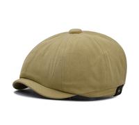 CLAPE Casquette Gatsby Rétro à 8 Panneaux Casquette Gavroche Chapeau Newsboy Cap Casquettes Béret Plate Coton Flat Cap,BL42-Khaki