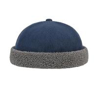 CLAPE Casquette sans Visière d'hiver Bonnet Docker Casquette Homme Femme Chaude Winter Cap Chapeau Marin pour Le Froid Bleu Blue FM25W09