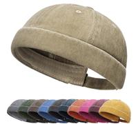 Clape Casquette sans Visière Homme Femme Bonnet de Docker Coton Rétro Docker Hat Unique Street Décontracté Brimless Chapeau Beanie Baseball Cap Fisherman