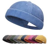 Clape Casquette sans Visière Homme Femme Bonnet de Docker Coton Rétro Docker Hat Unique Street Décontracté Brimless Chapeau Beanie Baseball Cap Fisherman