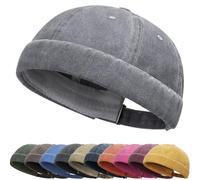 Clape Casquette sans Visière Homme Femme Bonnet de Docker Coton Rétro Docker Hat Unique Street Décontracté Brimless Chapeau Beanie Baseball Cap Fisherman