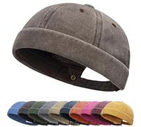 Clape Casquette sans Visière Homme Femme Bonnet de Docker Coton Rétro Docker Hat Unique Street Décontracté Brimless Chapeau Beanie Baseball Cap Fisherman