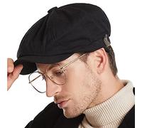CLAPE Casquette Shelby Casquette Gavroche Homme Gatsby Vintage Newsboy Cap Baker Boy Hat Chapeau Souples,BL42-Black,Taille Unique