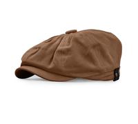 CLAPE Gavroche Casquette Baker Boy Hat Homme Casquette Béret Gatsby Shelby Vintage Ancienne avec Visière Coton Newsboy Hat,BL42-Camel