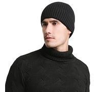 CLAPE Nero Bonnet Beanie d'hiver Homme Femme Bonnet de Trawler Cuffed Winter Beanie Hats Bonnet en Laine Elastique Knit Hat