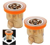 Clapet Anti Odeur 2 Pièces, Anti Odeur Douche, Siphon de Sol Anti-Odeurs ABS Plastique, Anneau D'étanchéité en Silicone, pour L'évier Balcons, Cuisines, Salle de Bain, Machines, Laver