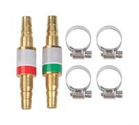 Clapet anti-retour avec mécanisme de valve pour systèmes de gaz oxygène et acétylène et 4 colliers de serrage pour tuyaux de 8 mm