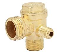Clapet anti-retour de compresseur d'air, 1/2"3/8" Alliage de zinc à trois voies Clapet anti-retour unidirectionnel Connecter les raccords de tuyauterie