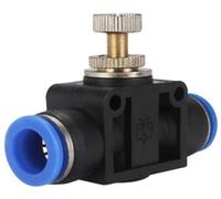 Clapet anti-retour de l'accélérateur 10 mm Push dans raccord rapide Vanne papillon de qualité industrielle.
