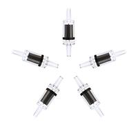 Clapet Anti-Retour d'eau en Plastique, Vannes D'arrêt Durables pour Pompe à Air D'aquarium, Noir, 20 Pièces, Adaptées au Tube de Jauge D'entrée/Sortie d'air de 4 Mm