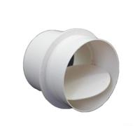 Clapet anti-retour d'échappement en PVC - Conduit d'air à sens unique - Compact - Plastique fiable - Prévention du refoulement - Pour salle de bain et cuisine - Blanc - Installation facile (160)