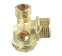 Clapet anti-retour en alliage de zinc à 3 ports pour compresseurs d'air pneumatiques centraux avec raccords filetés de 20 mm, 16 mm, 10 mm