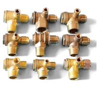 Clapet anti-retour en laiton à 3 ports for compresseur d'Gas - Outil de connecteur de clapet de retour à filetage mâle for électrovannes(1pcs20x10x16mmInternal)