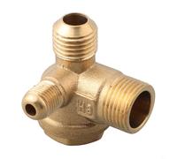 Clapet anti-retour en laiton à 3 ports pour compresseur d'air, filetage mâle, raccord anti-retour, compatible avec les systèmes de pompe à air, Dur (16 x 14 x 10 mm)