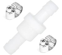 Clapet anti-retour en ligne de diamètre 10 mm avec 2 colliers de serrage, anti-refoulement pour machine à laver et sèche-linge, pour eau, air liquide, carburant, gaz