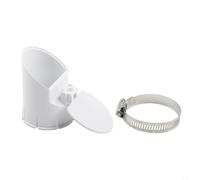 Clapet anti-retour en PVC de 50 à 160 mm, anti-odeur, anti-refoulement, couvercle de tuyau d'eau de pluie avec filtre blanc et pince pour balcon, jardin, évacuation de sol et installation d'extrémité