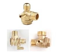 Clapet anti-retour fileté mâle à 3 ports en laiton pour accessoires de compresseur d'air, valve de coupure de rechange durable avec construction haute résistance (16 x 14 x 10 mm)