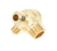 Clapet anti-retour pour compresseur d'air à 3 ports avec connecteurs filetés mâles 16 mm, 14 mm, 10 mm pour réservoir pneumatique et piston en alliage de zinc