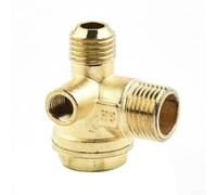 Clapet anti-retour pour compresseur d'air à 3 ports avec connecteurs filetés mâles, 16 mm, 14 mm, 7 mm, alliage de zinc pour réservoir pneumatique et piston, 1 paquet