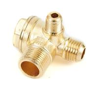 Clapet anti-retour pour compresseur d'air à 3 ports avec connecteurs filetés mâles, outil de rechange en alliage de zinc pour réservoir pneumatique et pompe à piston, diamètre de filetage 16 mm/14 mm