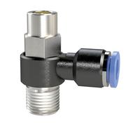 Clapet anti-retour pour feux de circulation diurnes « Blue Serie » - R3/8" - Pour diamètre extérieur de 6 mm - Tambour de travail Charge maximale : 10 bars, plastique/MS vern.