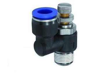 Clapet anti-retour pour feux de circulation diurnes « Série bleue », droite, droite, droit, droite, R 1/4 a., pour Schl.-A-Ø 8 mm, travail Charge maximale : 10 bar, plastique/MS vern.
