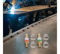 Clapet anti-retour pour oxygène et acétylène propane, 2 pièces avec 4 pinces, valve anti-retour en laiton, outil de sécurité pour soudure et soudure, tuyau d'identification de 8 mm