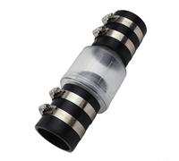 Clapet anti-retour pour pompe à eaux usées avec chicane à ressort, bruit et refoulement équipé de colliers de serrage en acier et design transparent (3,8 cm)