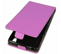 Clapet Coque Téléphone Portable Housse Wiko Rainbow Mauve Cuir Simili Slim Flex