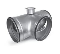 Clapet de dérivation en T pour ventilation d'habitation, échangeur de chaleur - Tube spiralé - Diamètre : 100 mm - Diamètre : 100 mm