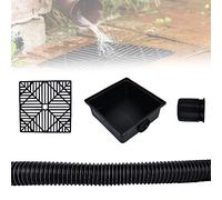 Clapet de tuyau de pluie: collecteur d'eau de pluie avec tamis en plastique pour tuyau de descente, évacuation de extensible, évacuation de gouttière, gouttière pour tuyaux de descente(noir)