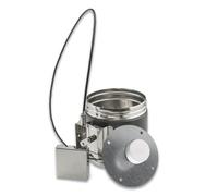 Clapet Hafner en acier inoxydable avec câble Bowden et levier de réglage Montage en surface blanc Ø 250 mm