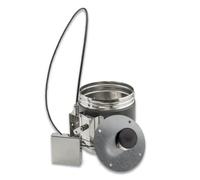 Clapet Hafner en acier inoxydable avec câble Bowden et levier de réglage Montage en surface noir Ø 150 mm