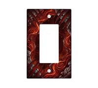 Clapet Marks - Plaque d'interrupteur à bascule unique - Flammes tourbillonnantes gothiques - Texture roche - En plastique rouge - Taille standard - Décoration pour salon, chambre à coucher, maison ou