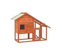 Clapier - vidaXL - Rouge - Bois de sapin massif - 140x63x120 cm - Pour lapins