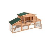 Clapier - TECTAKE - Cage pour petits rongeurs JOHANNES en bois avec 2 étages 226 x 77 x 955 cm - Marron