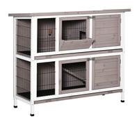 PawHut - Cage à Lapin - Aicer - 122x50x101cm - Gris