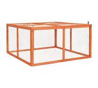 Clapier à lapin en bois massif de sapin 124 x 120 x 60 cm, robuste et naturel, pour l'extérieur et l'intérieur, habitat sûr pour les petits animaux tels que les lapins et les cochons d'Inde