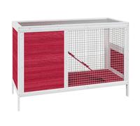 Clapier à lapin en pin massif et contreplaqué - Enclos robuste pour les petits animaux tels que les lapins et les cochons d'Inde (103 x 44 x 69,5 cm) - Enclos extérieur durable avec surface résistante