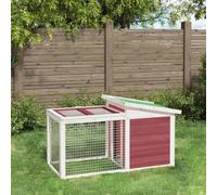 Clapier à lapin Moka en pin massif 100,5 x 54 x 55 cm avec enclos et toit imperméable pour lapins, cochons d'Inde, rongeurs, extérieur, jardin, résistant à l'hiver