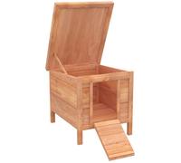 Clapier à lapin - PawHut - cage à lapin avec rampes/porte - toit ouvrant et étanche - en bois de sapin - dim. 51L x 42l x 43H cm