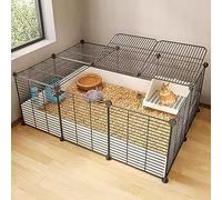 Clapier à lapin pour 2 lapins, cage d'intérieur en fil métallique, enclos pour petits animaux, grand espace d'exercice pour chats et petits animaux de compagnie, niche d'intérieur idéale à faire