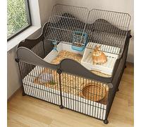 Clapier à lapin pour 2 lapins, cage d'intérieur en fil métallique, enclos pour petits animaux, grand espace d'exercice pour chats et petits animaux de compagnie, niche d'intérieur idéale à faire